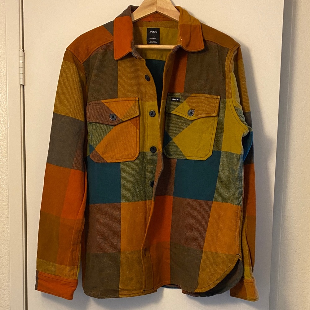 RVCA Men's Colorful Plaid Shirt Jacket New Never worn without tags